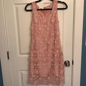 Blush pink lace dress